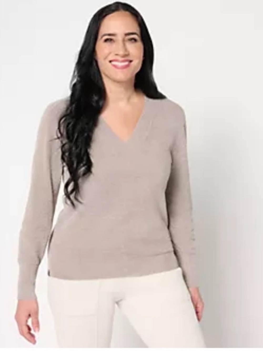 Barefoot Dreams Cozychic Ultra Lite V-Neck Pullover Top in Beach Rock Women's SP